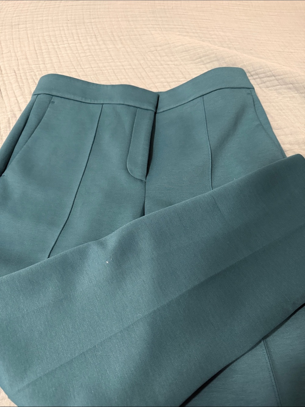Ann Taylor Teal Pleated Waistband Trousers